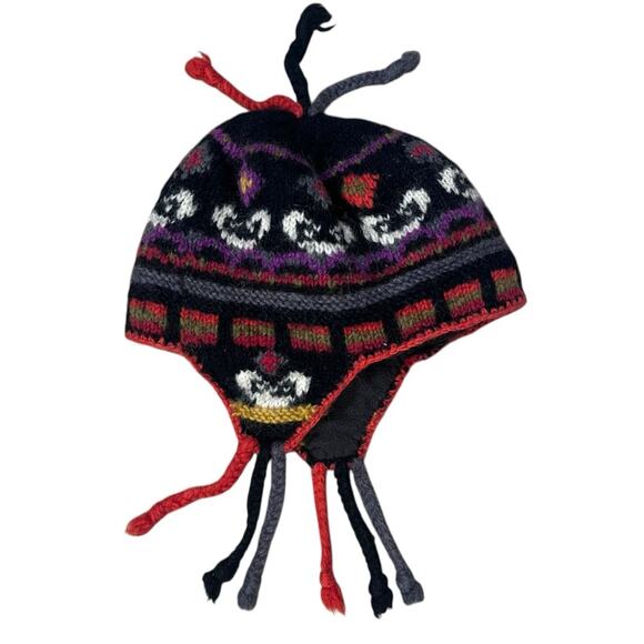 boulder world Other - Boulder World Wool Earflap Beanie Fleece Lined Tassels Ski Snow Winter Hiking